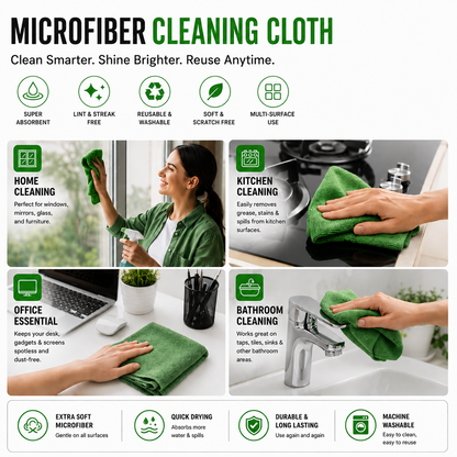 Microfiber Reusable Cleaning Cloth  Roll (pack of 25 Sheets)